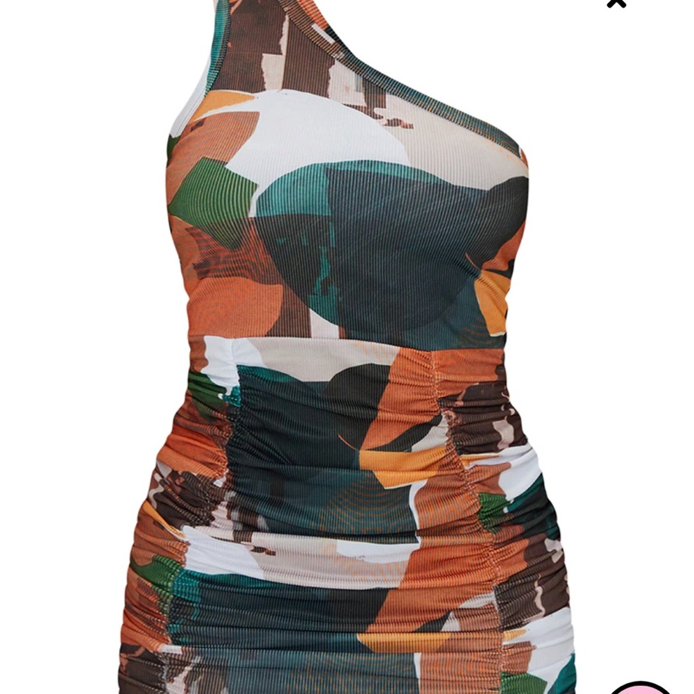 One Shoulder Ruched Dress - Picture 4 of 4